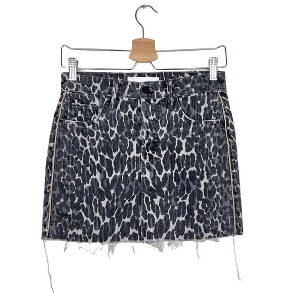 MOTHER Superior Animal Print Mini Skirt The Vagabond Size 24 - Picture 2 of 15